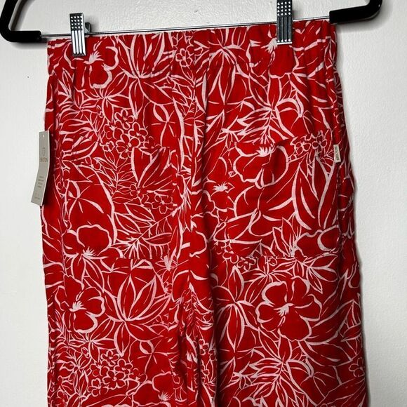 Brixton Aloha Red Indo Linen Wide Leg Pant Size S NWT Vacation Beachy Botanical - Picture 7 of 15